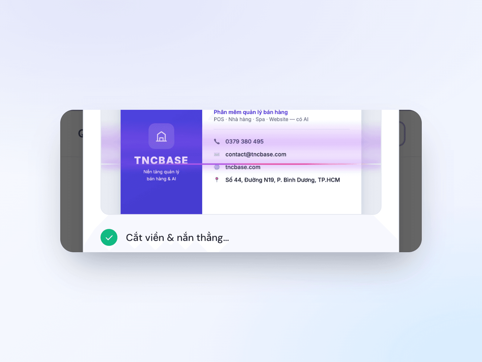 AI quét danh thiếp thành liên hệ CRM