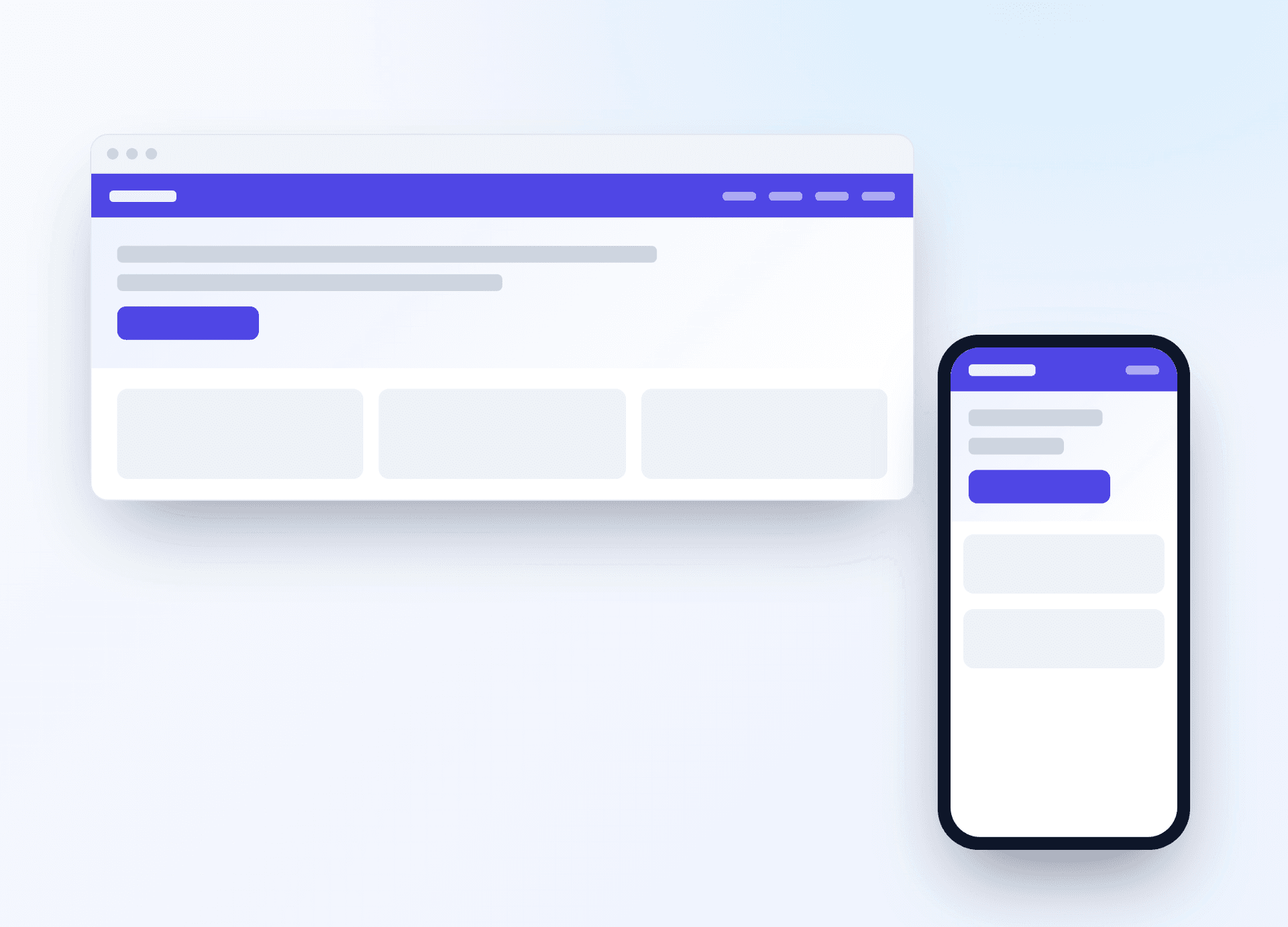 Minh hoạ website hiển thị đẹp trên cả máy tính và điện thoại