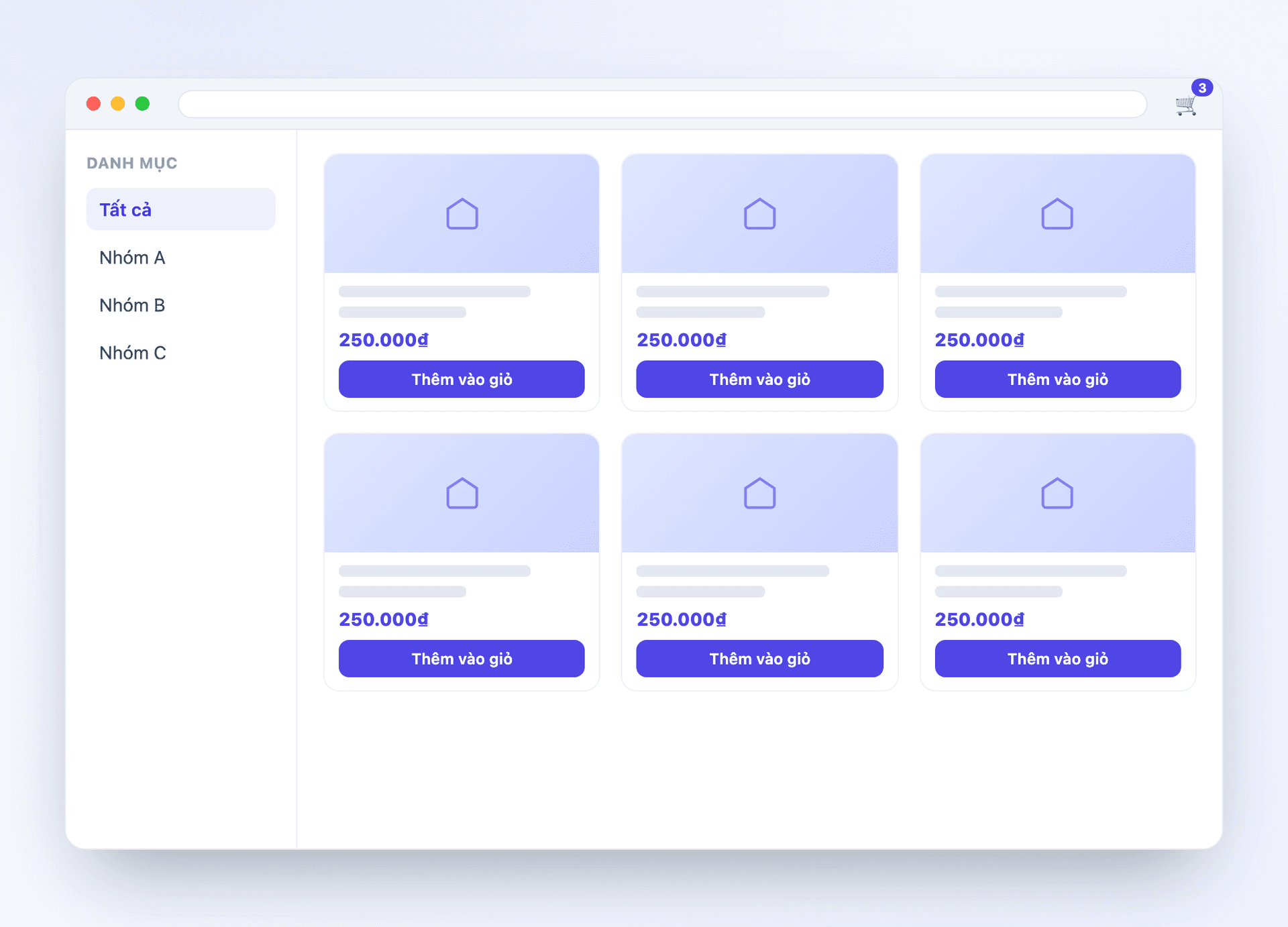 Minh hoạ cửa hàng online: danh mục, sản phẩm, giỏ hàng và thanh toán