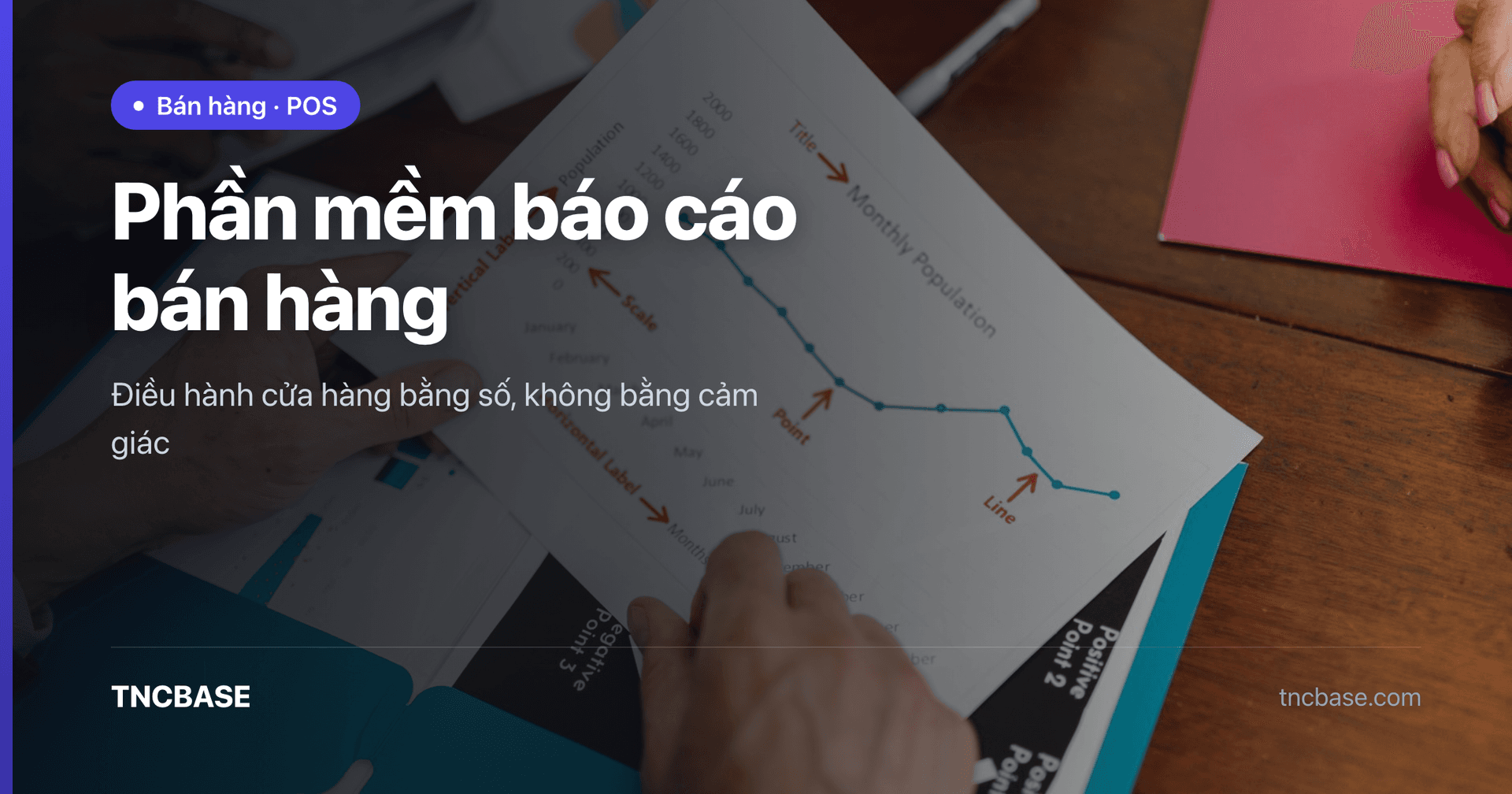 Màn hình báo cáo bán hàng của TNCBASE với biểu đồ doanh thu