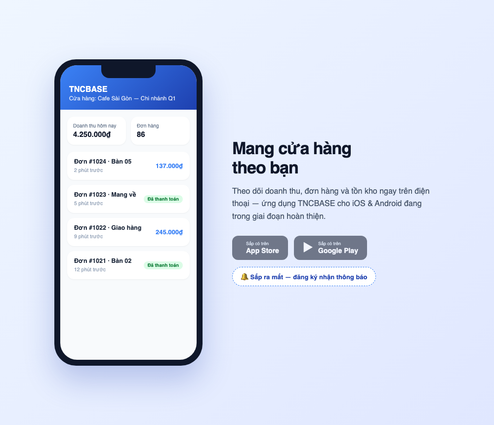 Sắp ra mắt trên iOS & Android